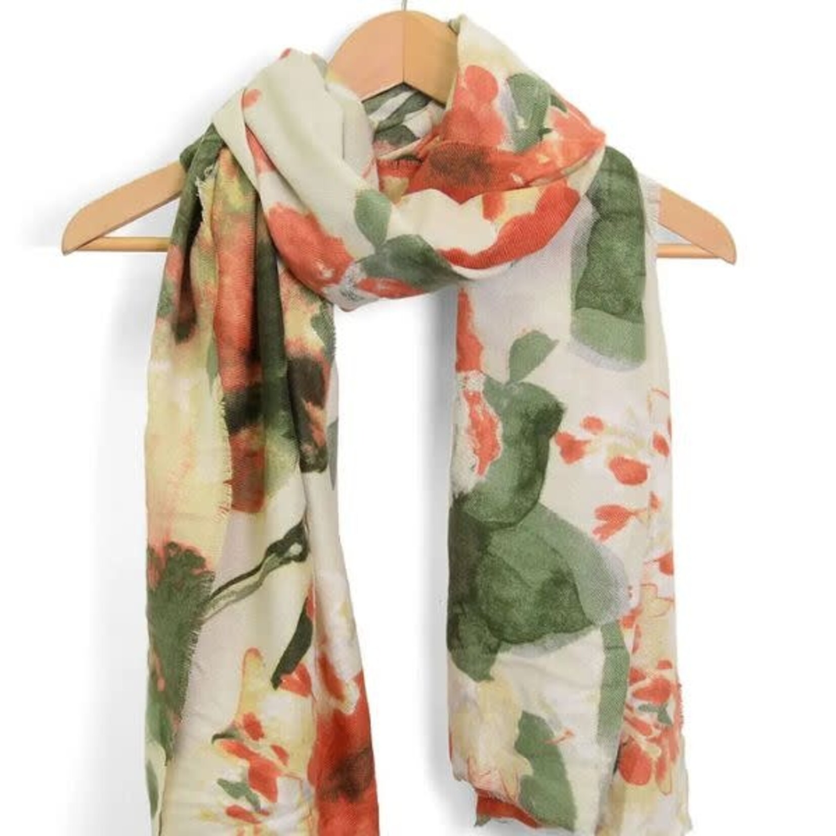 Joy Susan Garden Rose Floral Scarf, Cream