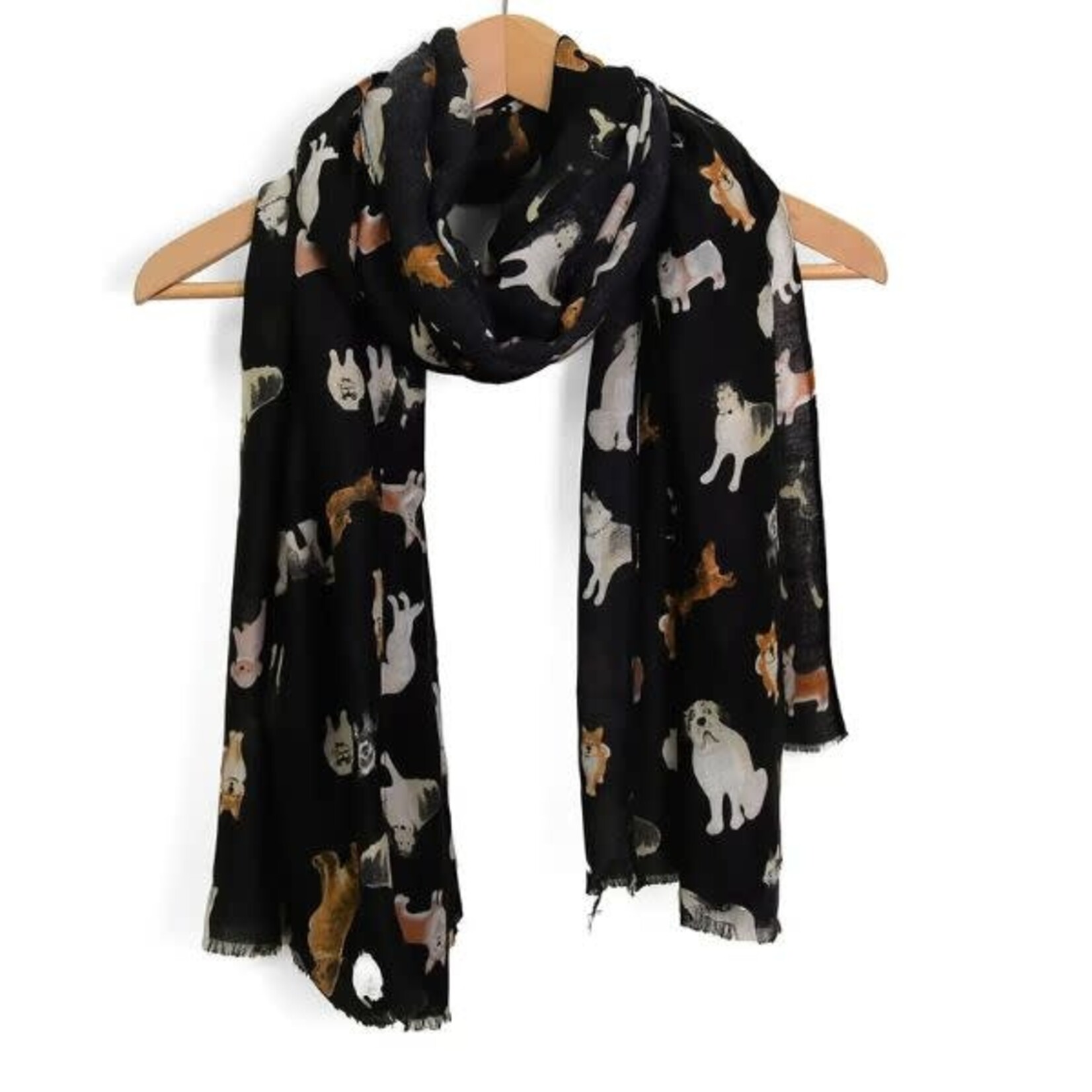 Joy Susan Mixed Dog Breed Scarf, Black