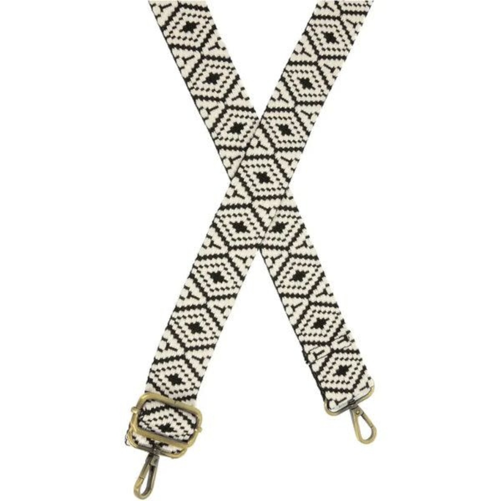 Joy Susan Diamond Woven Strap, Black and White