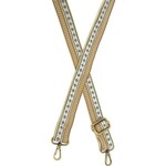 Joy Susan Daisy Stripe Guitar Strap, Neutral