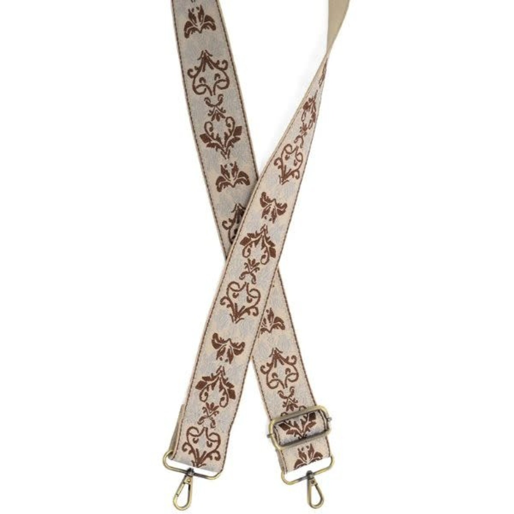 Joy Susan Floral Filigree Embroidered Guitar Strap, Russet