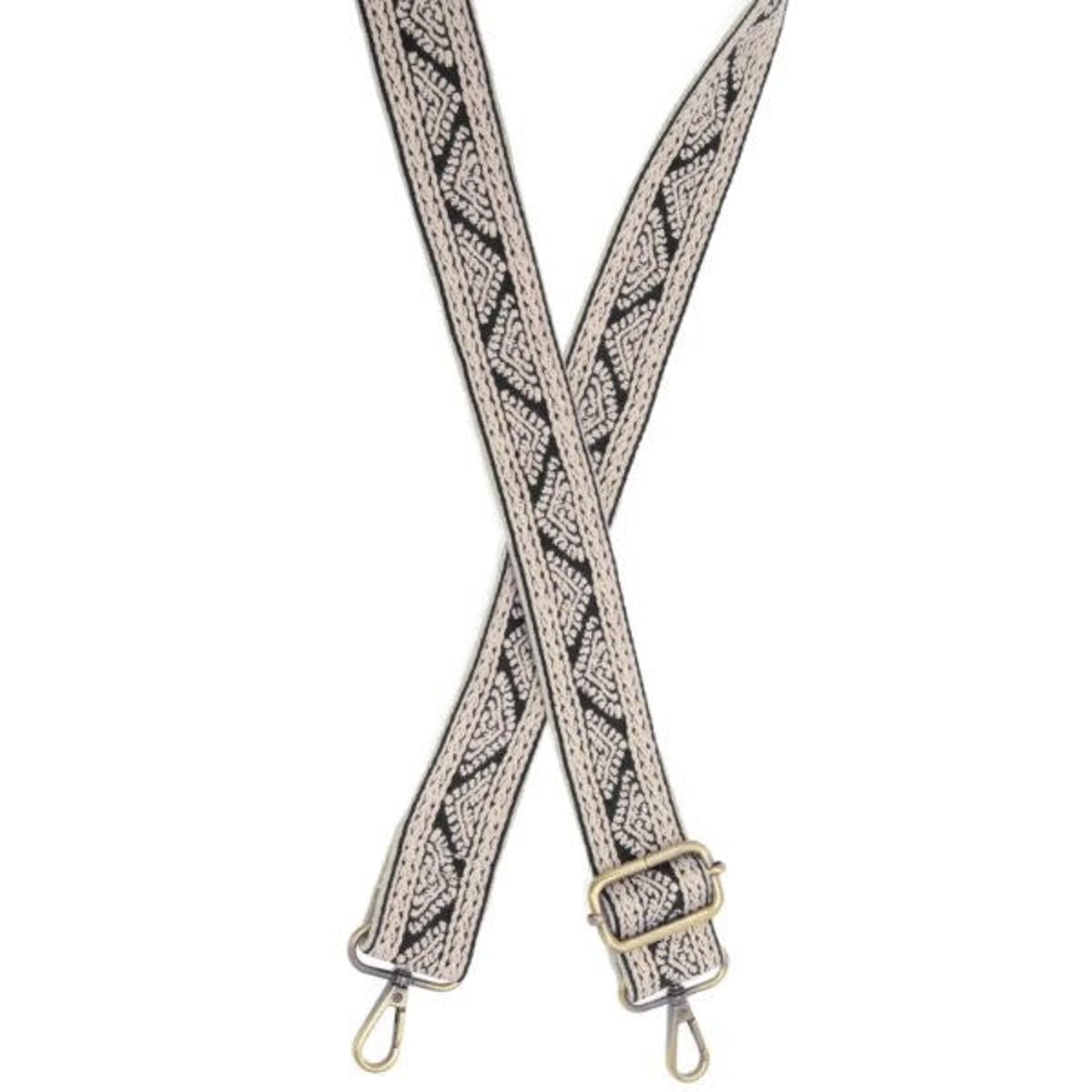 Joy Susan Geo Pyramid Guitar Strap, Black