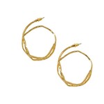 Joy Susan Hammered Double Hoop Post Earrings, Gold