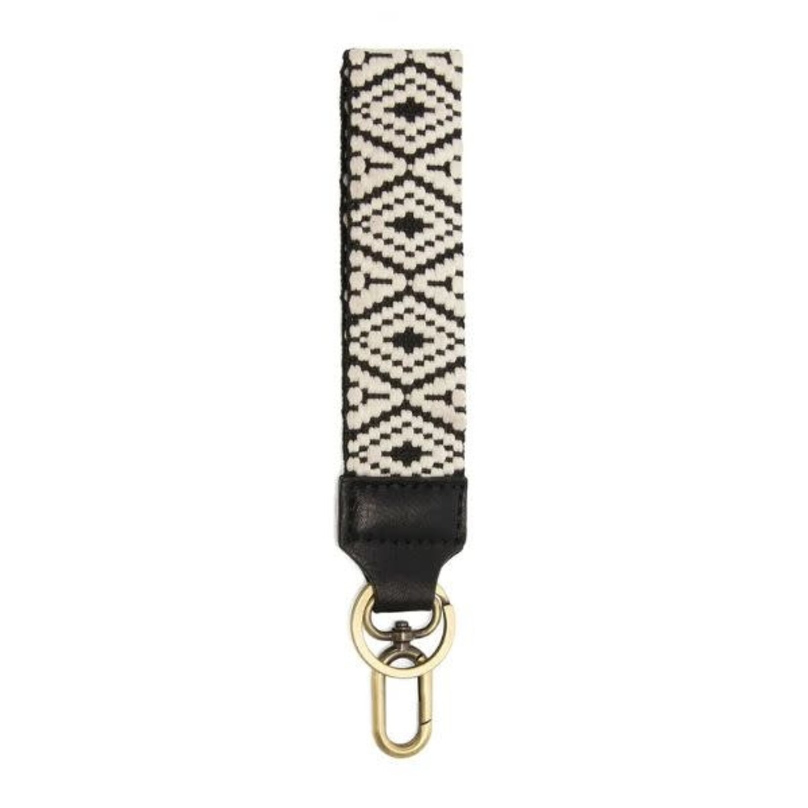 Joy Susan Diamond Woven Easy Find Wristlet, Black & White
