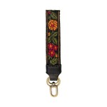 Joy Susan Floral Vine Embroidered Easy Find Wristlet, Black