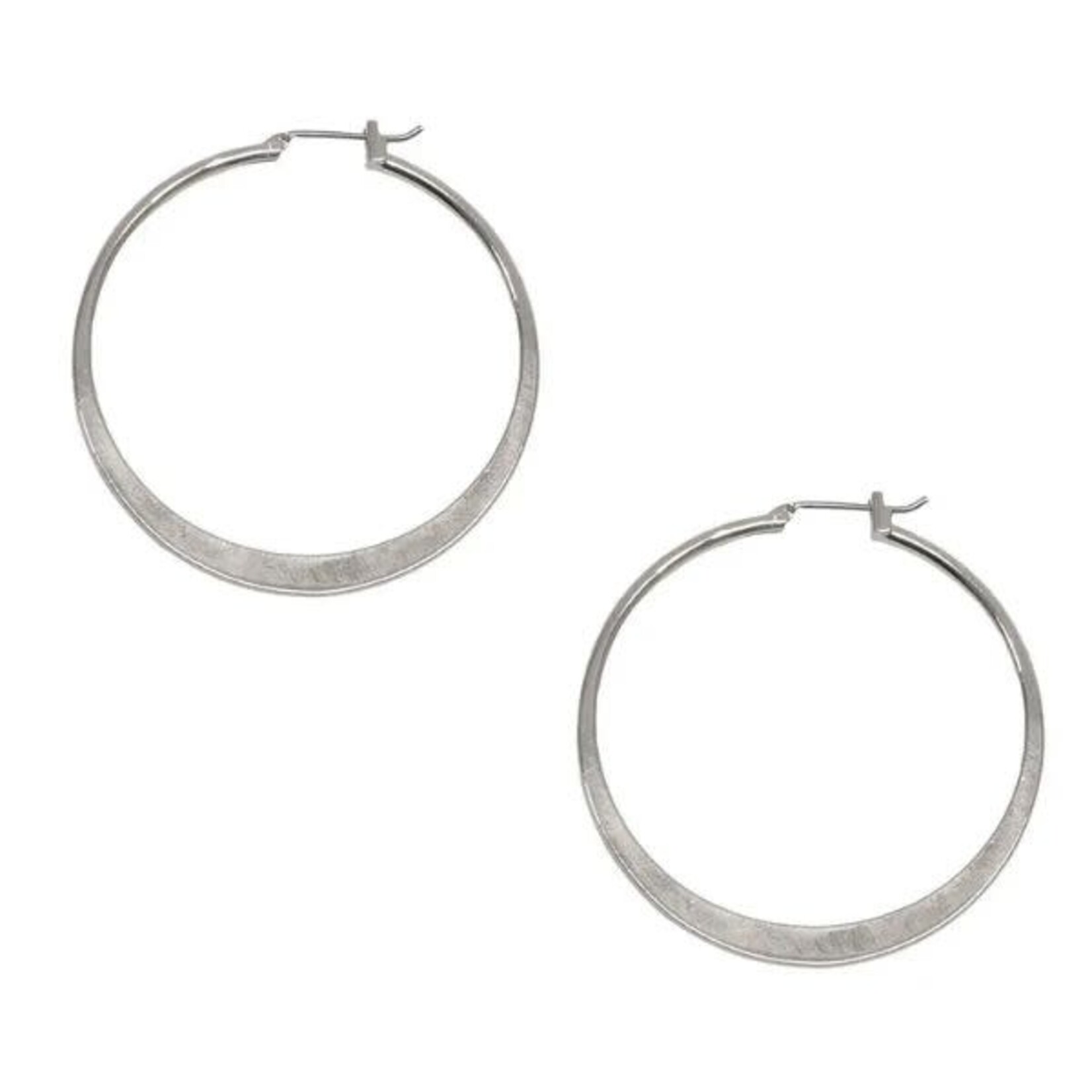 Joy Susan Large Flat Hoop Earrings, Silver