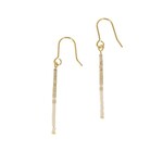 Joy Susan Long Bar with Aqua Beads Fishhook Earrings, White