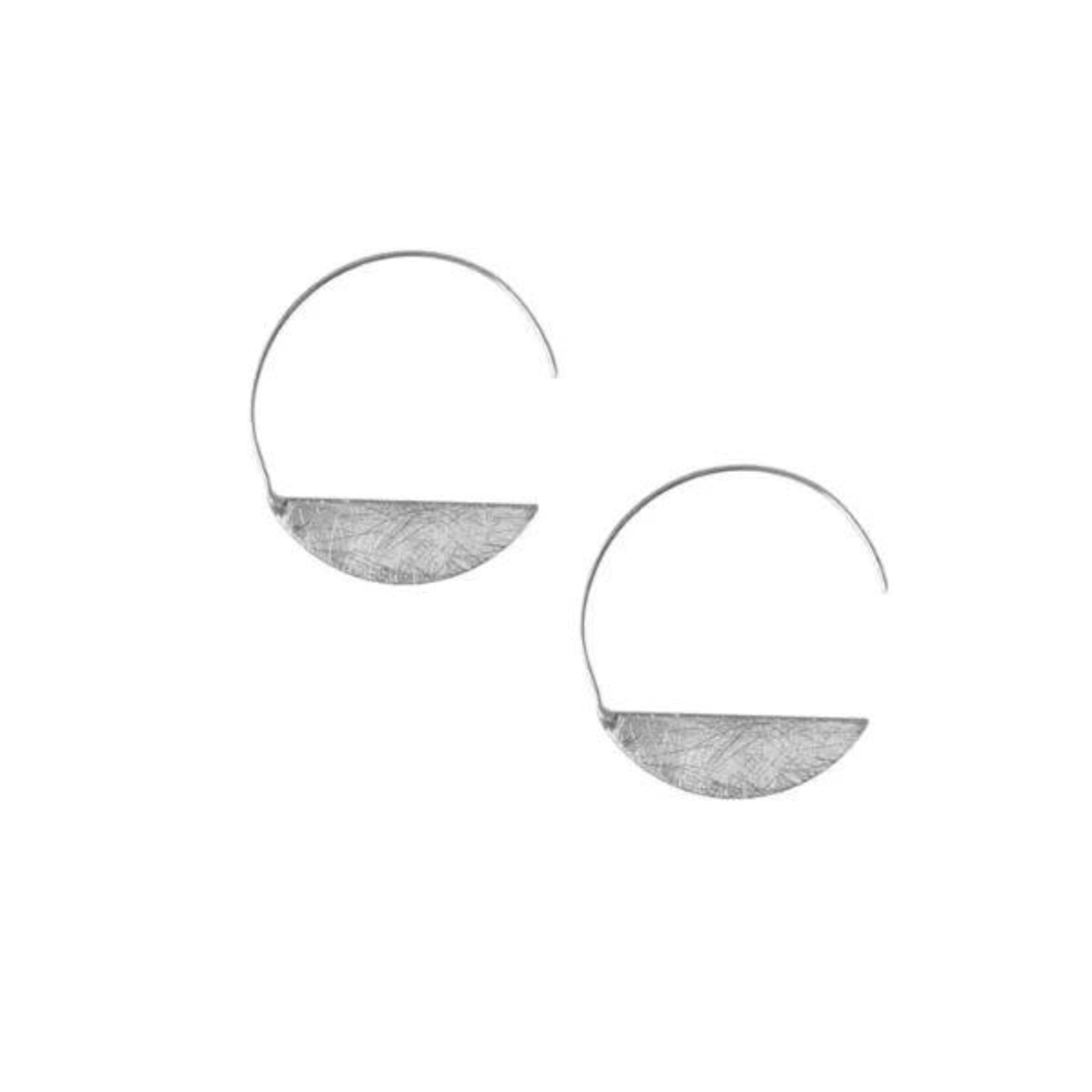 Joy Susan Threader Moon Earring, Silver