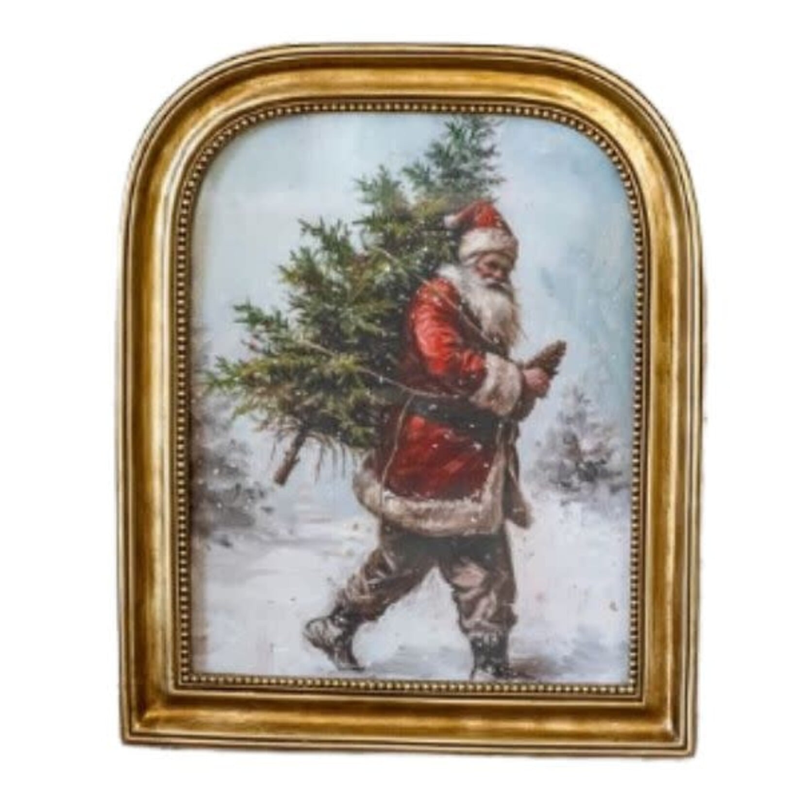 Santa Tree Frame, Antique Gold, 10 X 12 in.