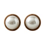 Ellemadera Geometric Flocked Pearl Stud Earrings, 0.7 in.