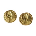 Ellemadera Portrait Coin Stud Earrings