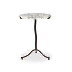 Sophie End Table, Veined White Marble, 18.25 X 18 X 24.25 in.