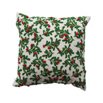 Embroidered Mistletoe Pattern Pillow, 16"
