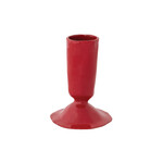 Hand-Forged Enameled Cast Iron Taper Holder, Red, 3"
