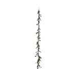Tinsel Garland w/ Ball Ornaments, Antique Silver, 72"