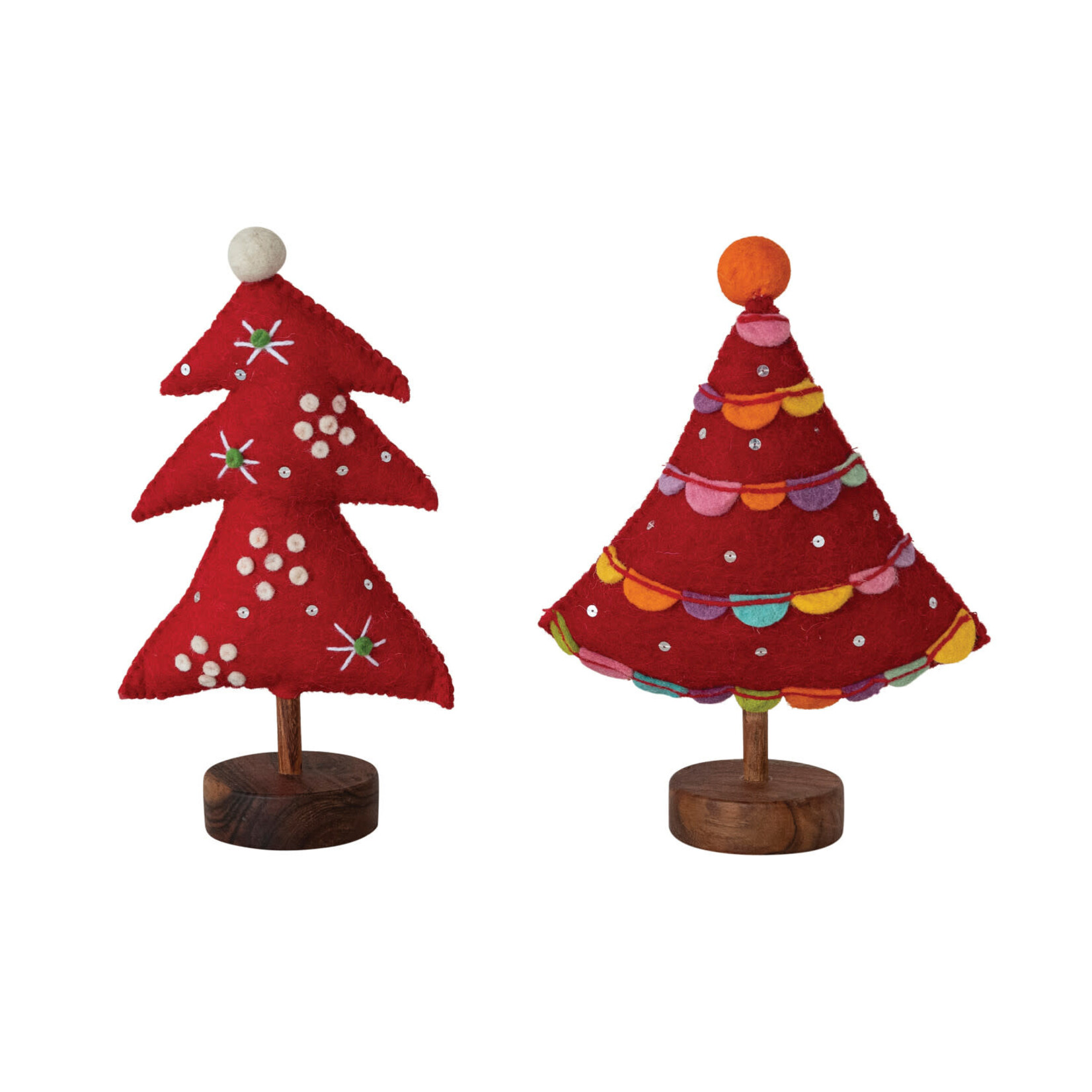 Assorted Handmade Wool Felt Christmas Tree, 10"