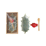 Stoneware Plate, Dish, & Bamboo Spoon Boxed Set, 11"