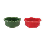 Organic Shaped Bowl with Hobnail Rim, Green, 4"Rnd