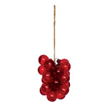 Glass Ball Cluster Ornament, Red, 5"