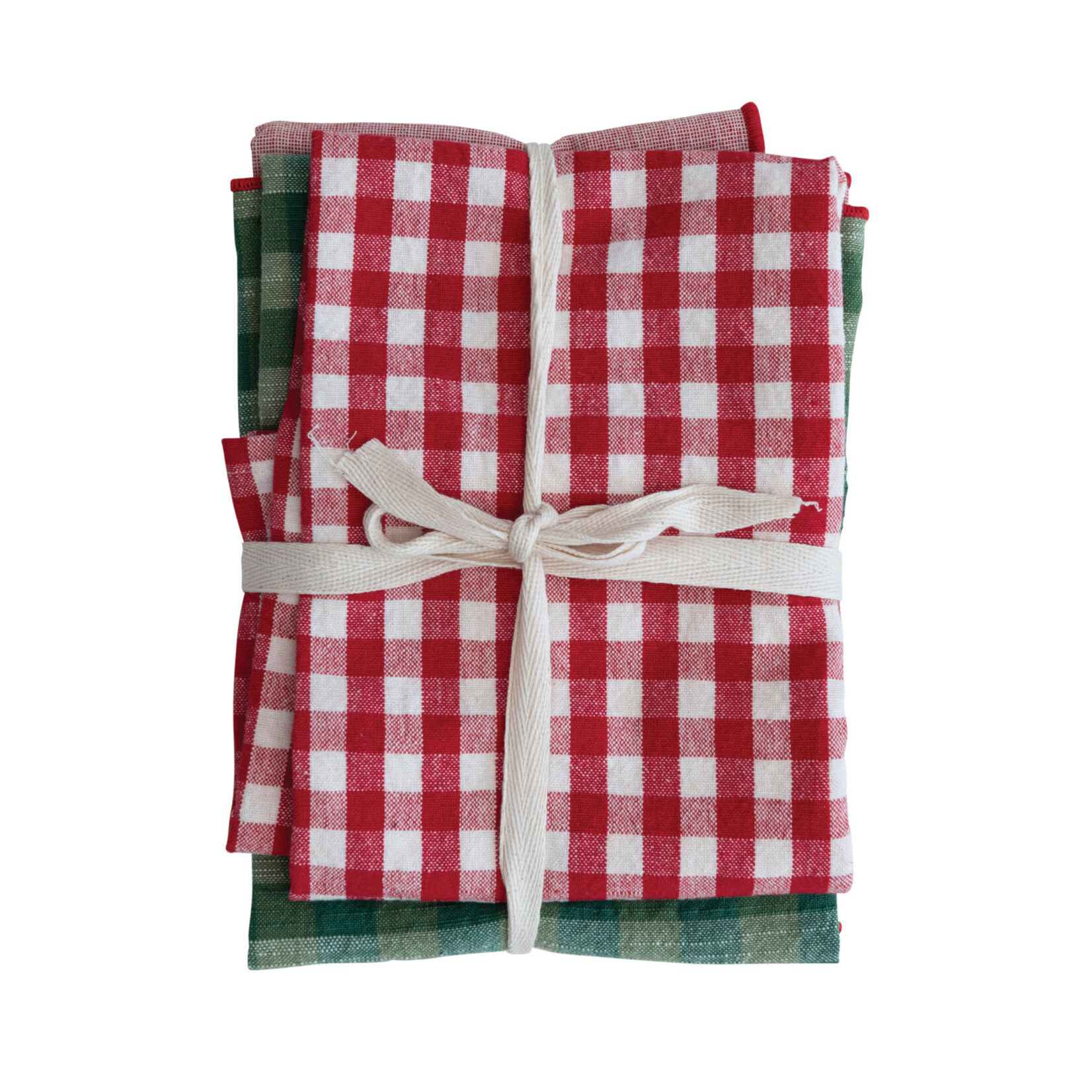 Woven Cotton Tea Towels, Set of 3, 28 X 18"