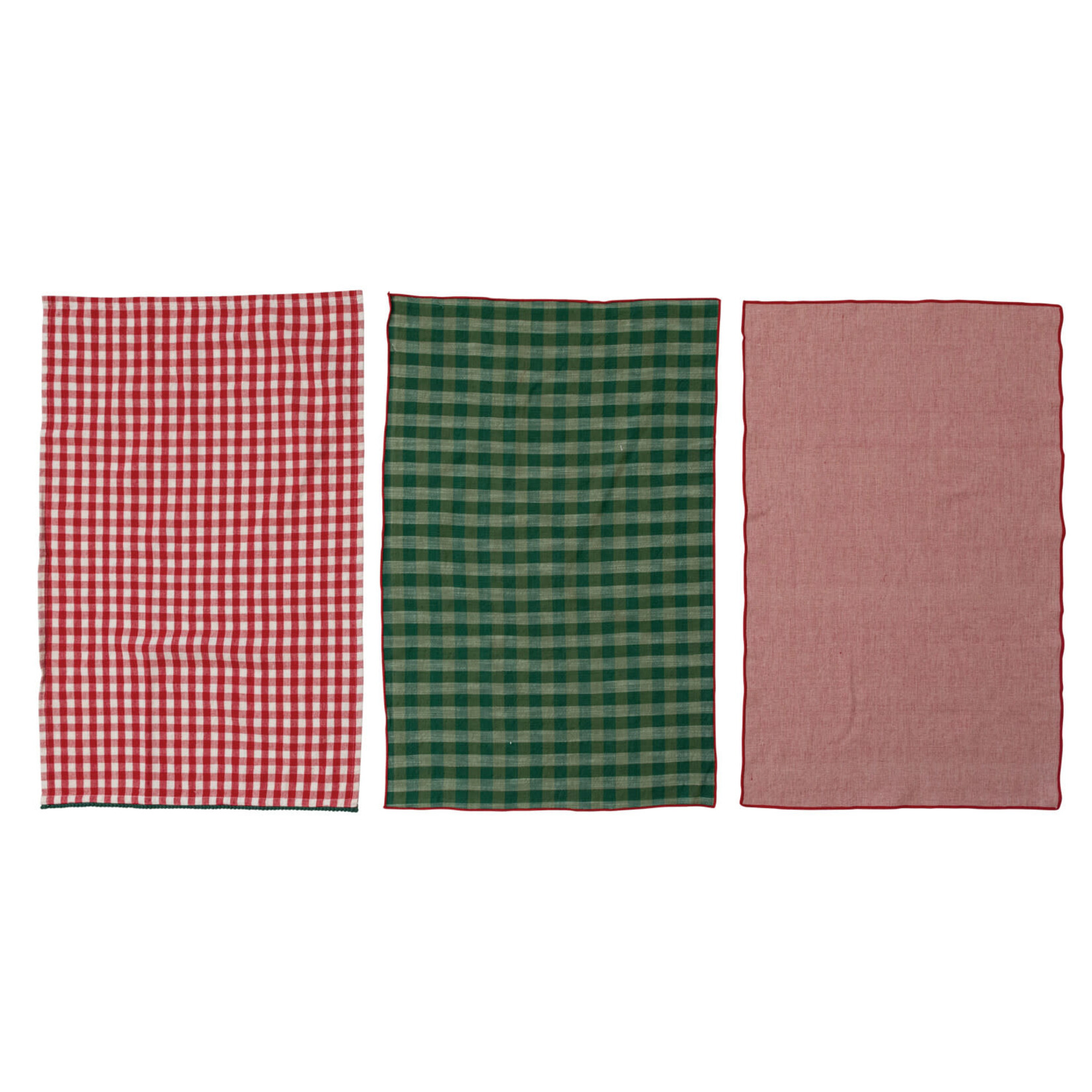 Woven Cotton Tea Towels, Set of 3, 28 X 18"