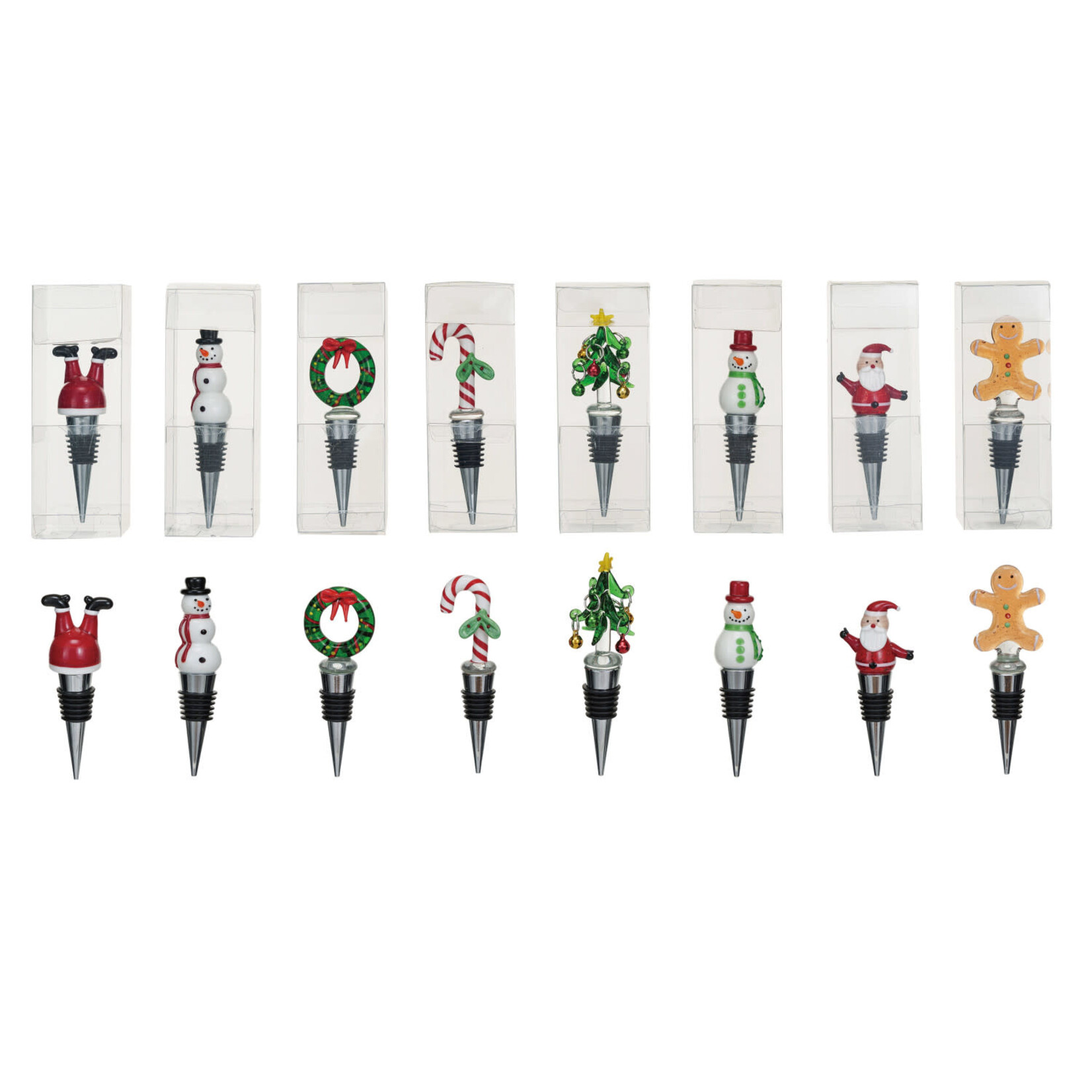 Assorted Christmas Wine Stopper, 4"