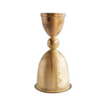 Metal Taper Holder, Distressed Brass, 7"