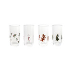 Drinking Glass w/ Embedded Candy Cane, 18 oz.