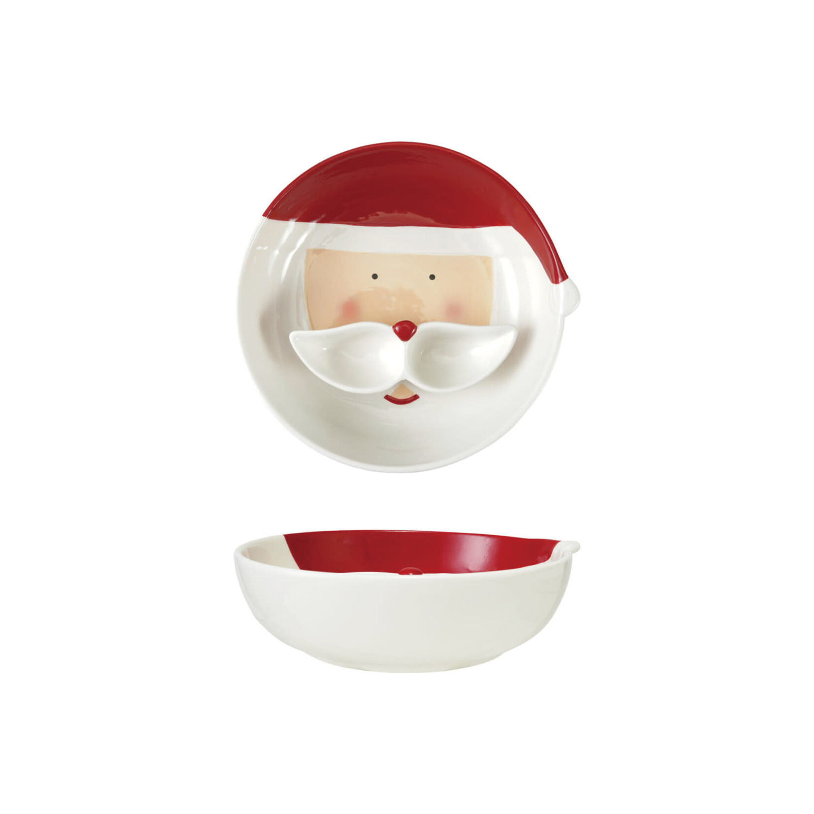 Ceramic Santa Bowl & Mustache Dish, Set of 2, 10"