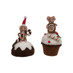 Assorted Wool Felt Mouse on Cake, 6"