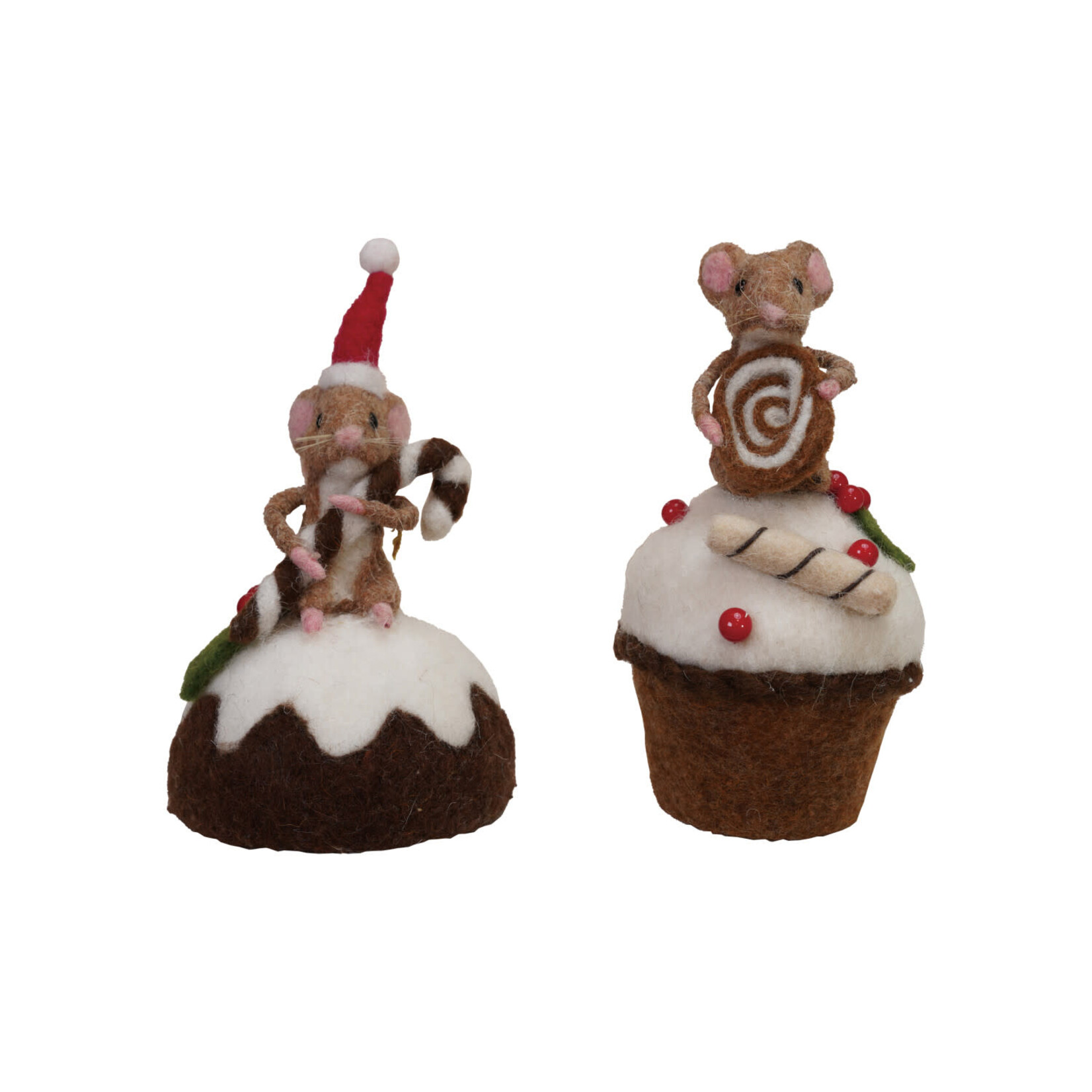 Assorted Wool Felt Mouse on Cake, 6"