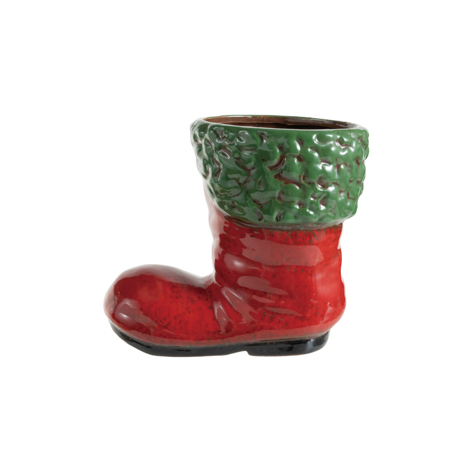 Santa Boot Ceramic Container, 6 X 5.5"