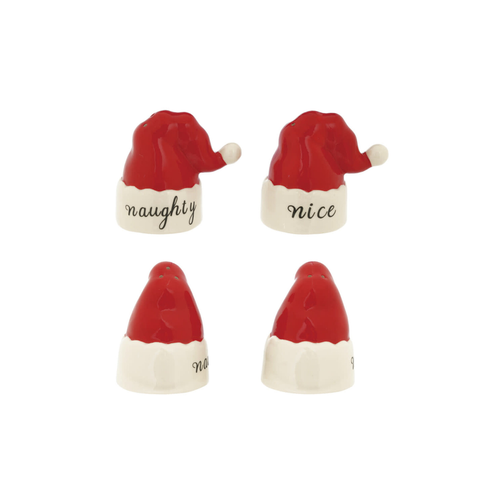 Santa Hat Shaped Salt & Pepper Shakers, Set of 2