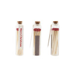 Holiday Glass Bottle Match Holder w/ 25 Matches, 5"