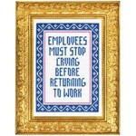 Subversive Cross Stitch Deluxe Cross Stitch Kit, Employees Must Stop Crying