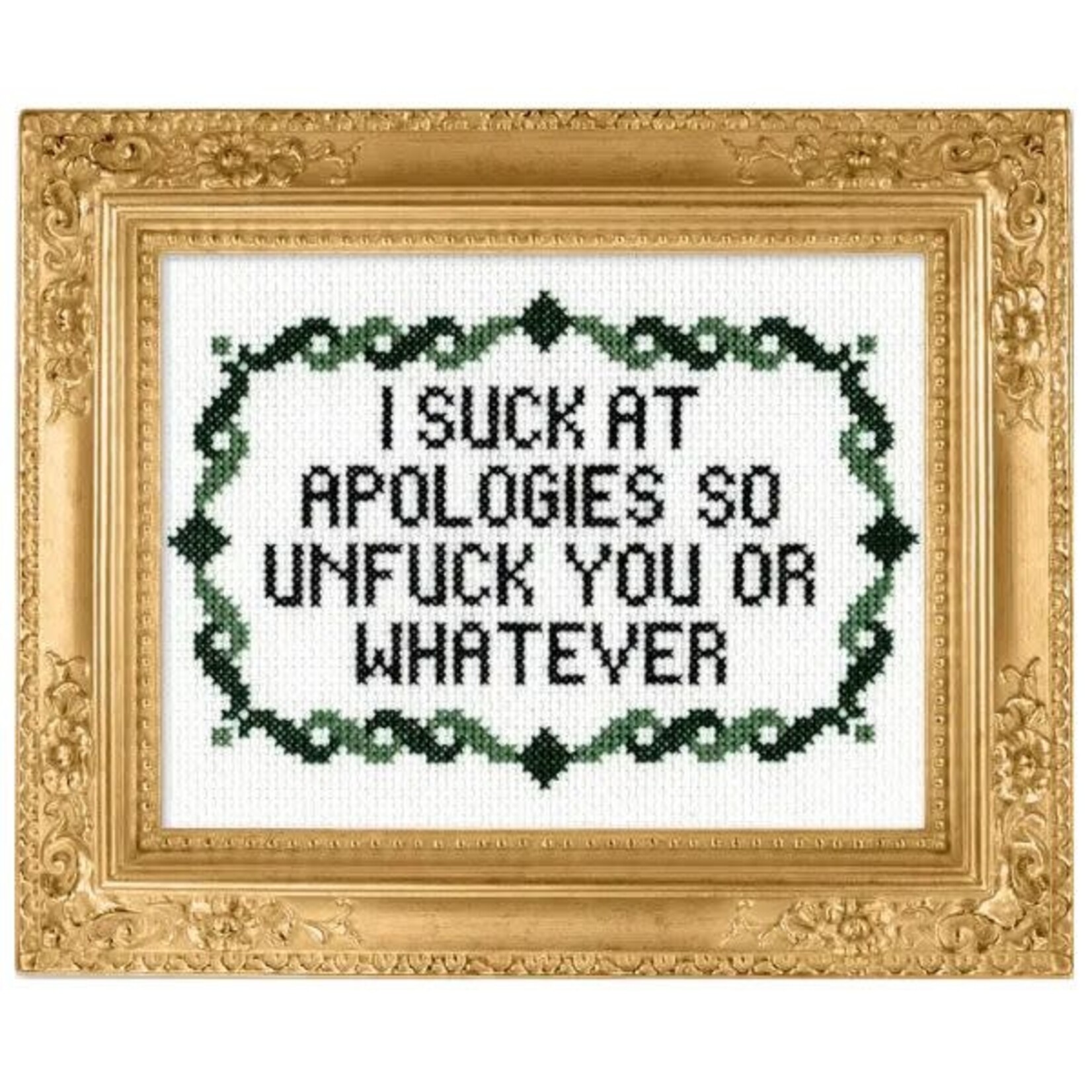 Subversive Cross Stitch Deluxe Cross Stitch Kit,  I Suck At Apologies