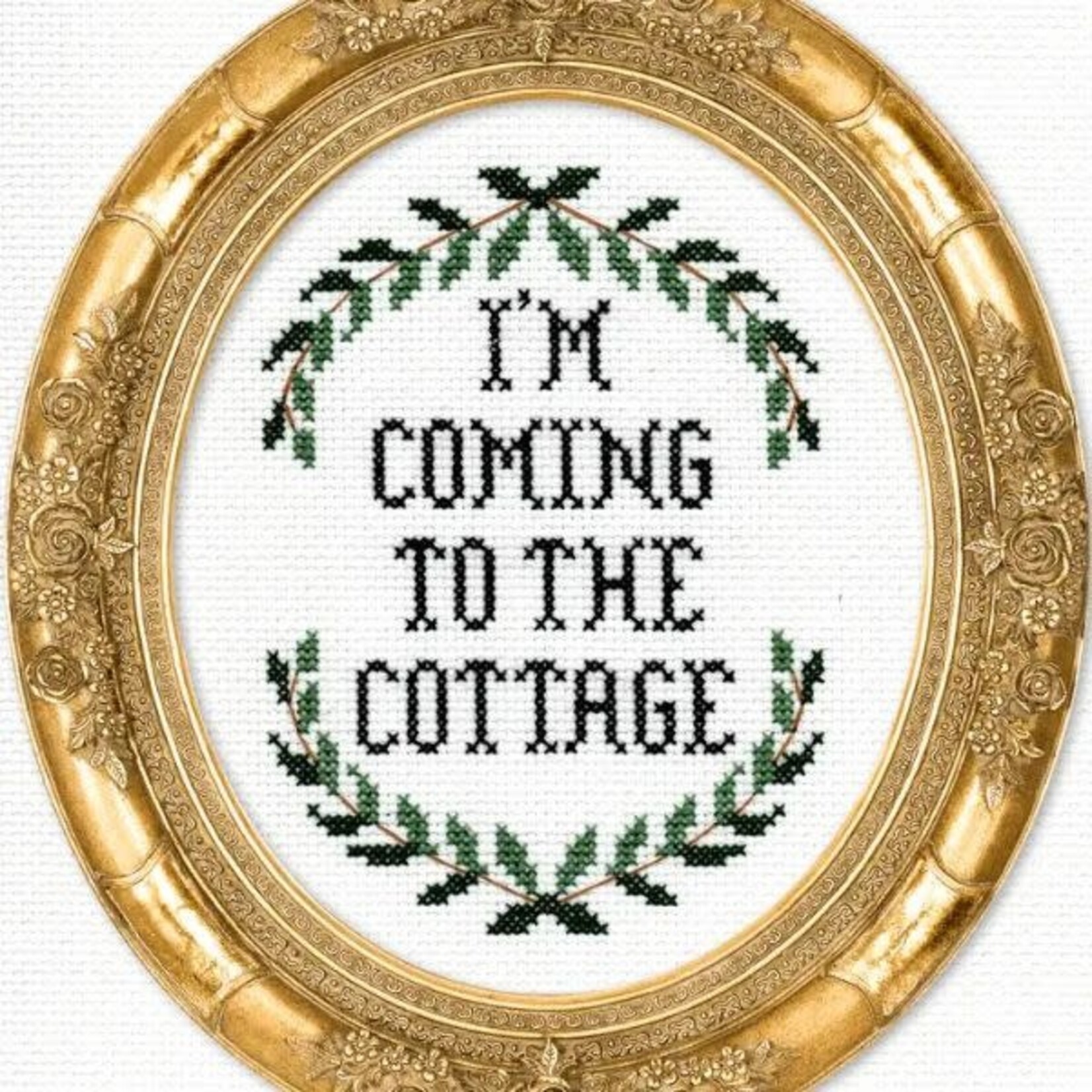 Subversive Cross Stitch Deluxe Cross Stitch Kit, I'm Coming To the Cottage