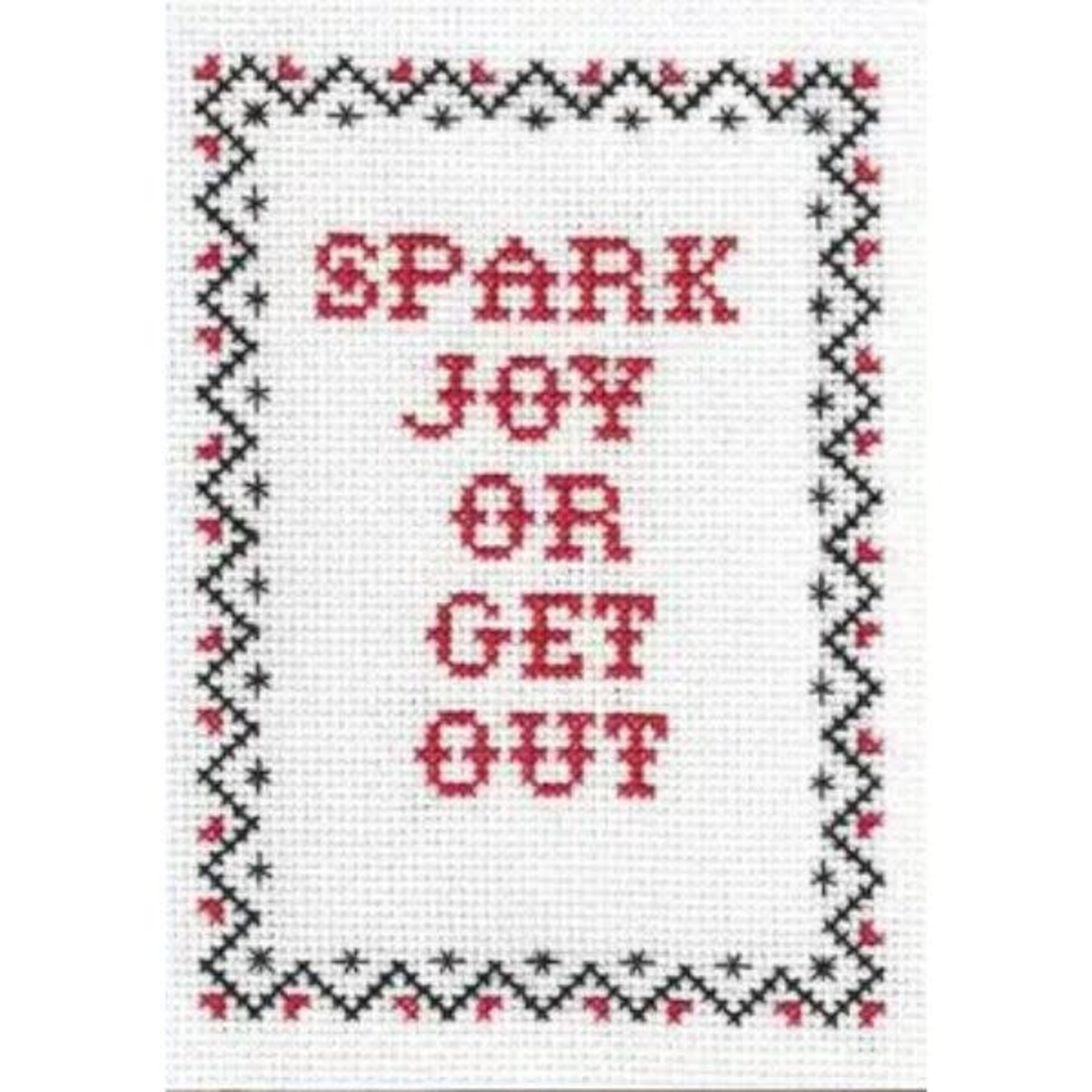 Subversive Cross Stitch Deluxe Cross Stitch Kit, Spark Joy or Get Out