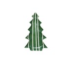 Ceramic Tree Shaped Plates w/ Stripe Pattern, Green, 8 in.