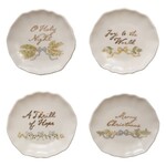 Scalloped Appetizer Plate with Holiday Saying, Assorted, 4 in.