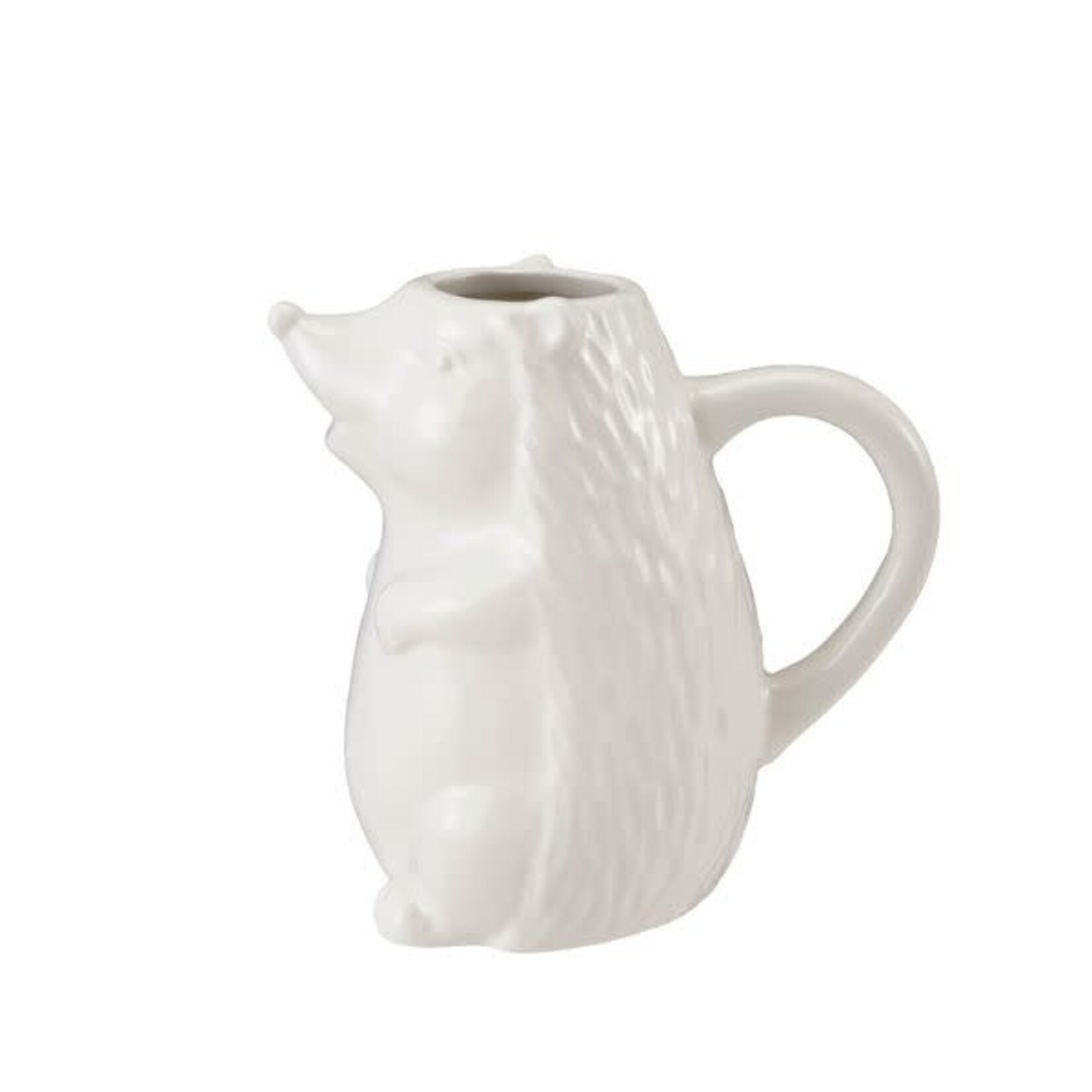 Ceramic Hedgehog Shaped Creamer, White, 12 oz.