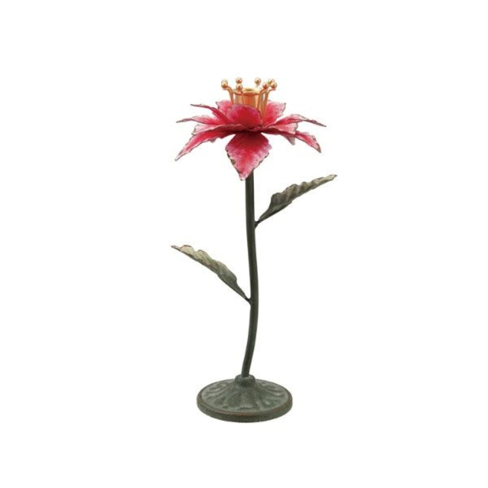 Poinsettia Shaped Taper Holder, 10.5 in.