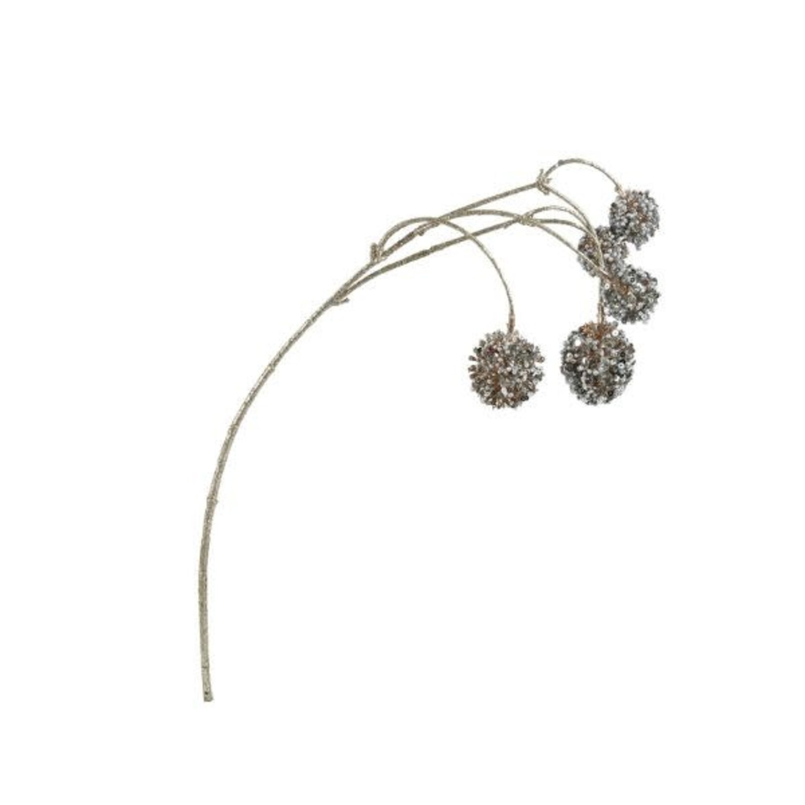 Faux Pod Spray with Glitter, Silver, 25.5 in.