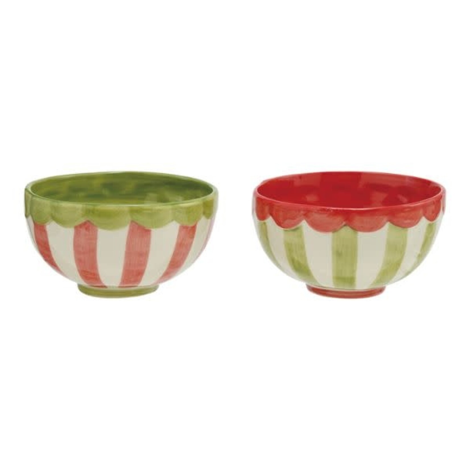Polka Dot Scalloped Rim Ceramic Bowl, Assorted Colors, 3 X 2 in.