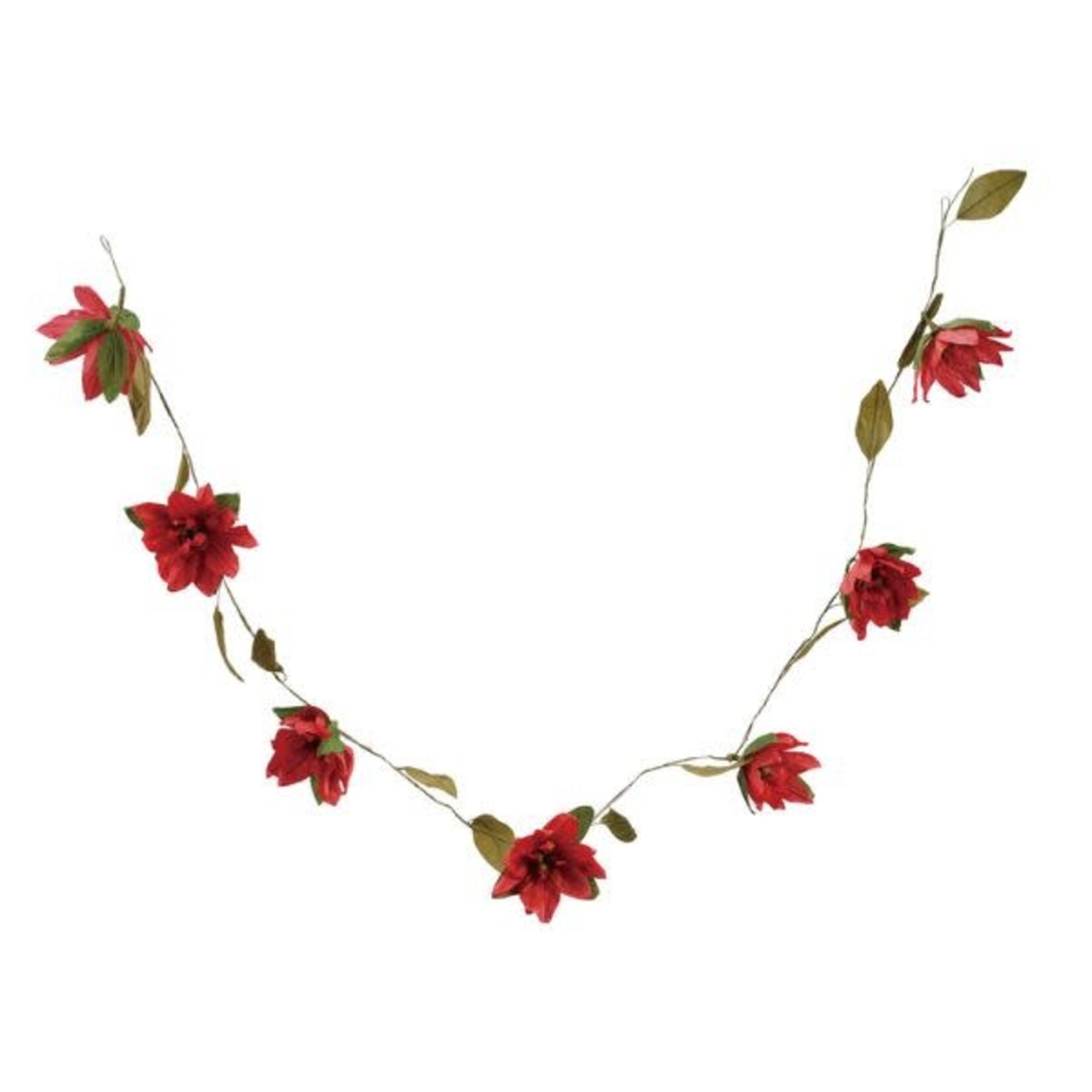 Paper Poinsettia Garland, Red, 72 in.
