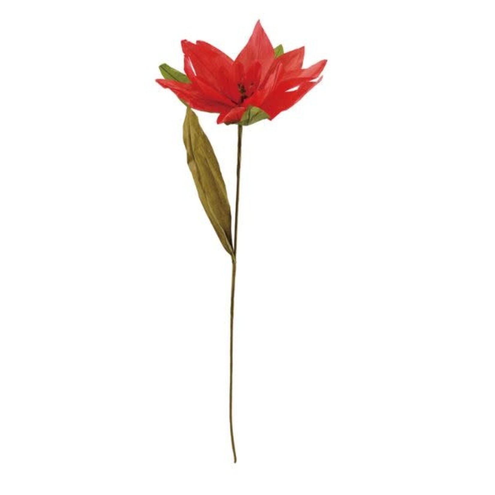Paper Poinsettia Pick, Red, 34.5 in.