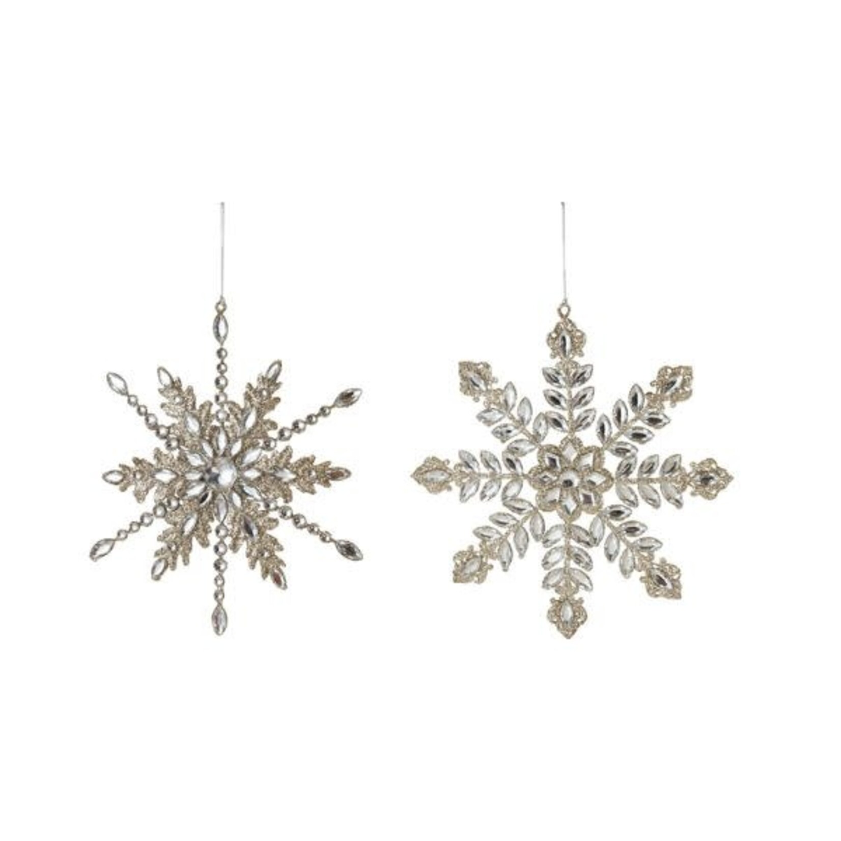 Jeweled Metal Snowflake Ornament, Assorted, 9 in.