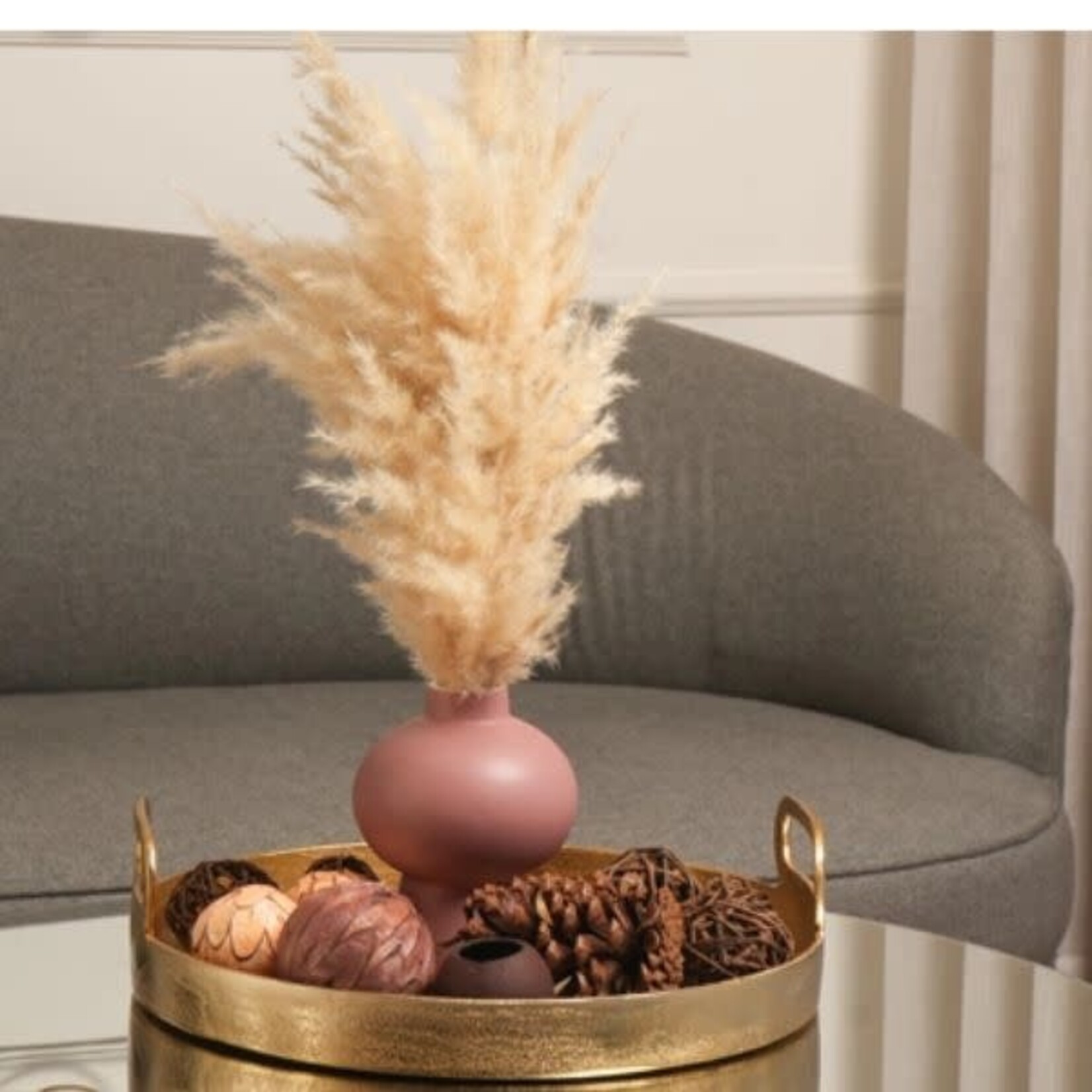 Round Antique Tray with Handles