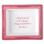 Porcelain Desk Tray, A Girl Should Be Classy and Fabulous, 6.5 x 5.75 in.