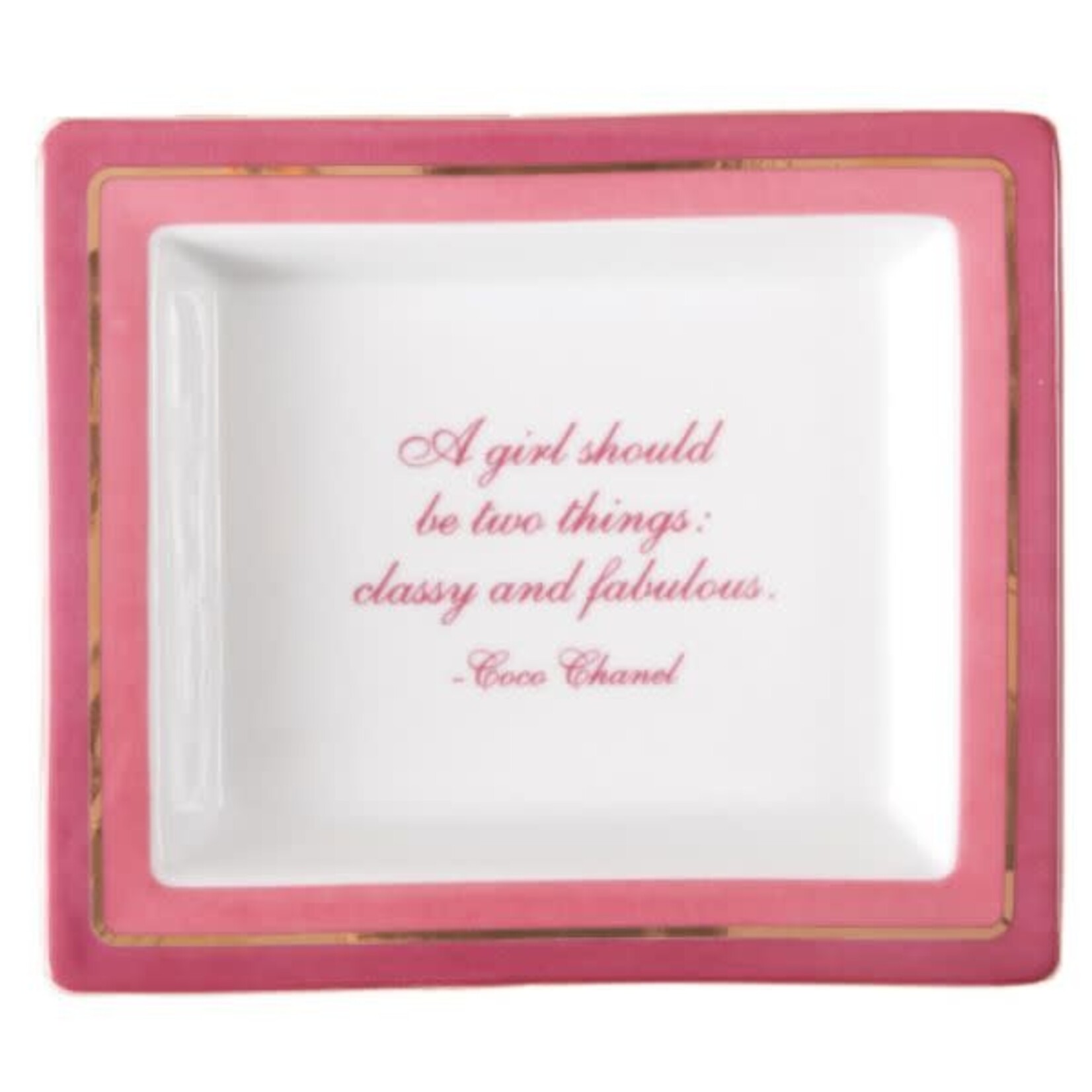 Porcelain Desk Tray, A Girl Should Be Classy and Fabulous, 6.5 x 5.75 in.